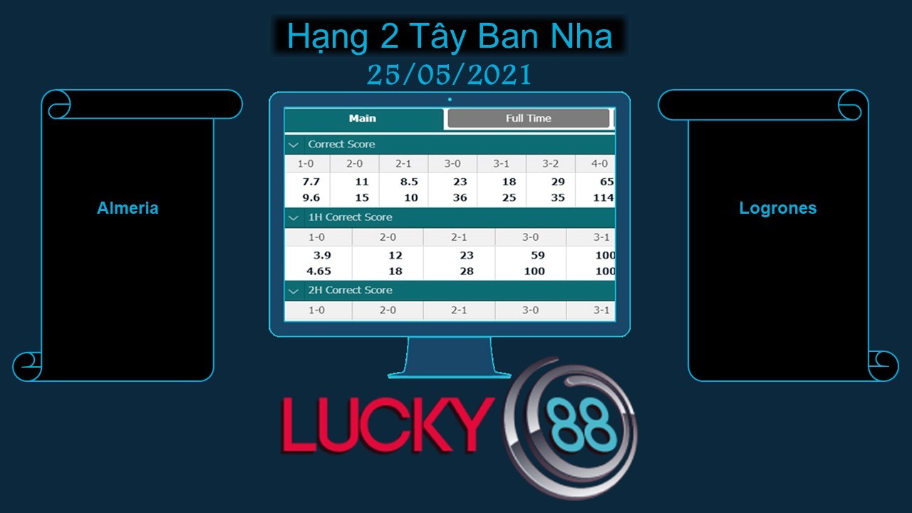 LUCKY88 Almeria vs Logrones  , Soi kèo bóng đá hôm nay 25/05/2021, Hạng 2 Tây Ban Nha
