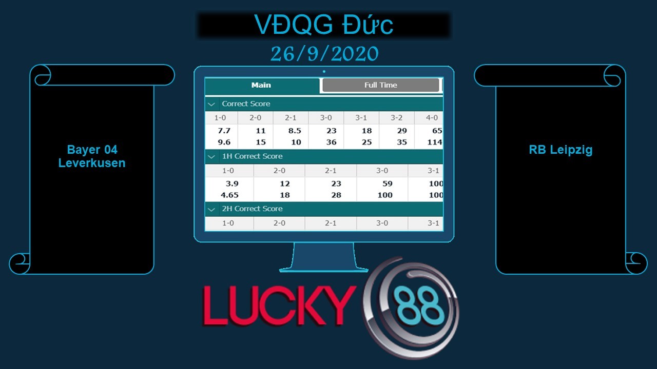 LUCKY88 Bayer 04 Leverkusen vs RB Leipzig , Soi kèo bóng đá hôm nay 26/09/2020, VĐQG Đức