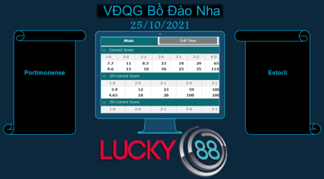 LUCKY88 Portimonense vs Estoril  , Soi kèo bóng đá hôm nay 25/10/2021,  VĐQG Bồ Đào Nha