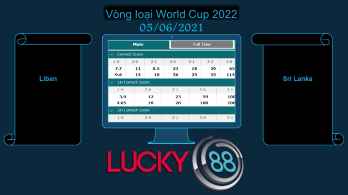 LUCKY88 Liban vs Sri Lanka , Soi kèo bóng đá hôm nay 05/06/2021, Vòng loại World Cup 2022