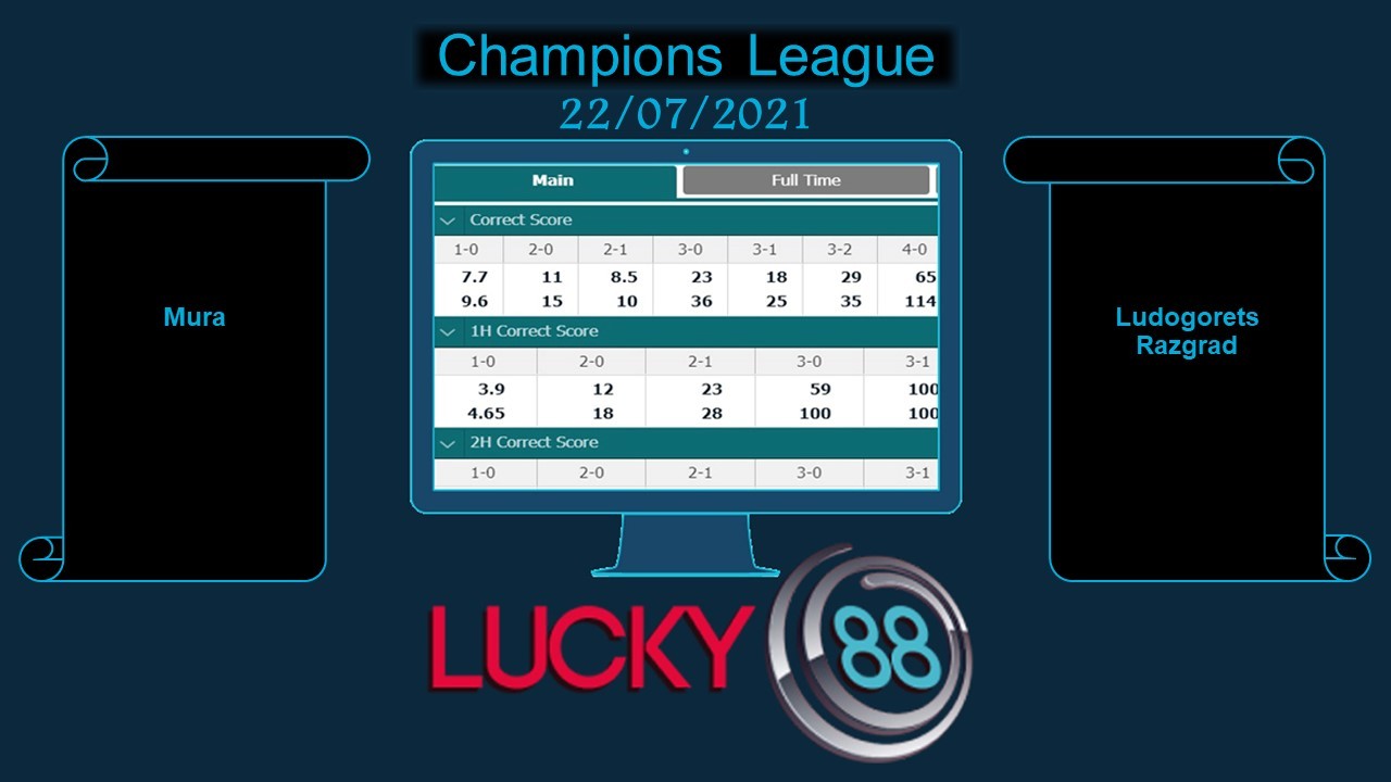 LUCKY88 Mura vs Ludogorets Razgrad , Soi kèo bóng đá hôm nay 22/07/2021, Champions League