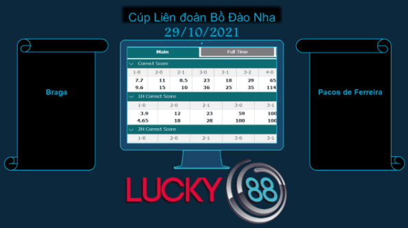 LUCKY88 Braga vs Pacos de Ferreira  , Soi kèo bóng đá hôm nay 29/10/2021, Cúp Liên đoàn Bồ Đào Nha
