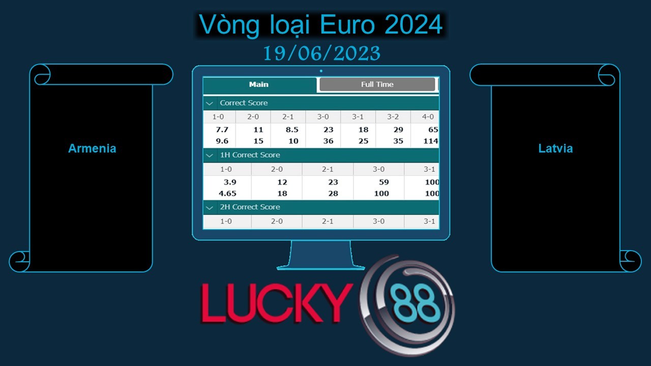 LUCKY88 Armenia vs Latvia, Soi kèo bóng đá hôm nay 19/06/2023, Vòng loại Euro 2024