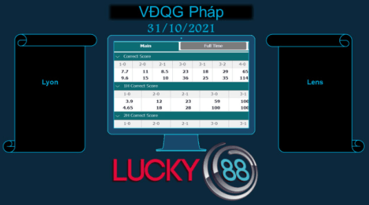 LUCKY88 Lyon vs Lens  , Soi kèo bóng đá hôm nay 31/10/2021,  VĐQG Pháp