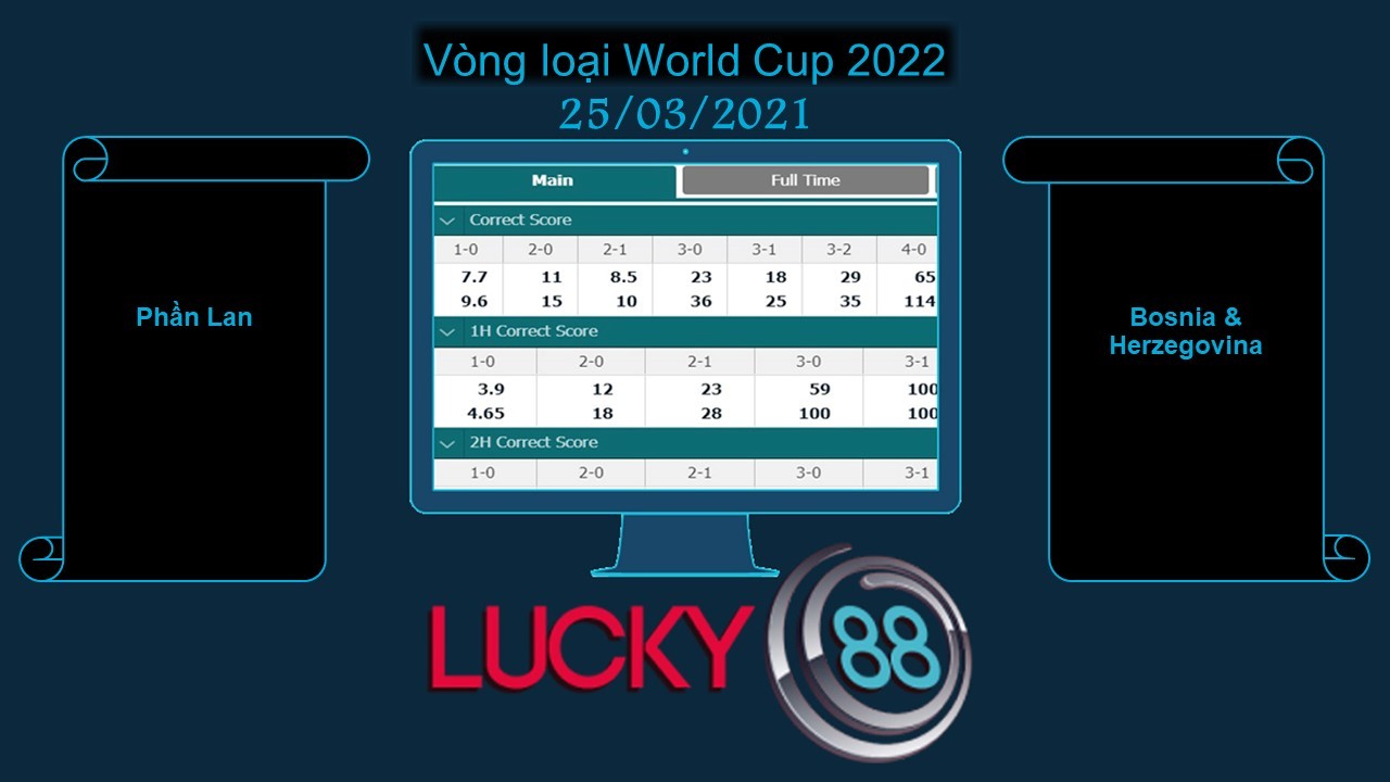 LUCKY88 Phần Lan vs Bosnia & Herzegovina , Soi kèo bóng đá hôm nay 25/03/2021, Vòng loại World Cup 2022