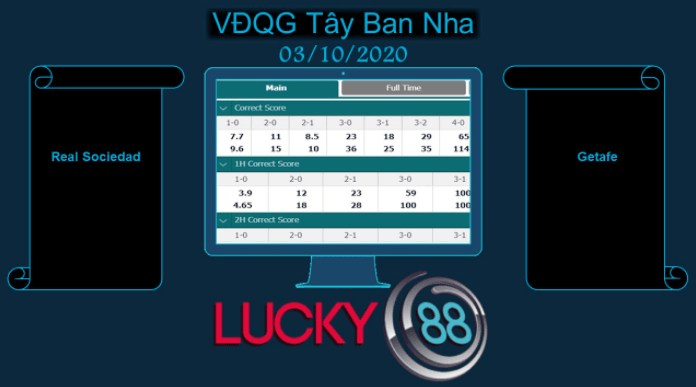 LUCKY88 Real Sociedad vs Getafe , Soi kèo bóng đá hôm nay 03/10/2020, VĐQG Tây Ban Nha