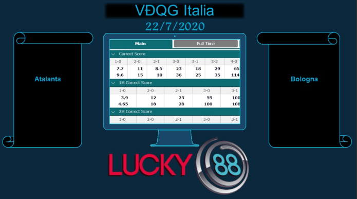 LUCKY88 Atalanta vs Bologna , Soi kèo bóng đá hôm nay 22/07/2020, VĐQG Italia