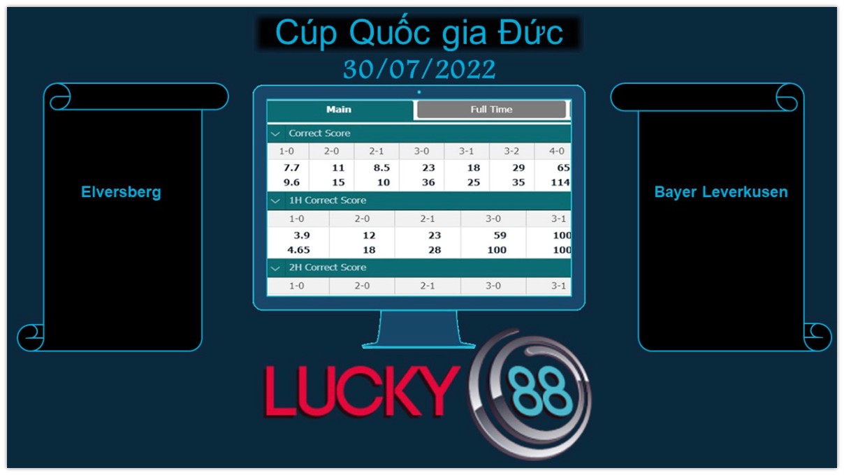 LUCKY88 Elversberg vs Bayer Leverkusen   , Soi kèo bóng đá hôm nay 30/07/2022, Cúp Quốc gia Đức