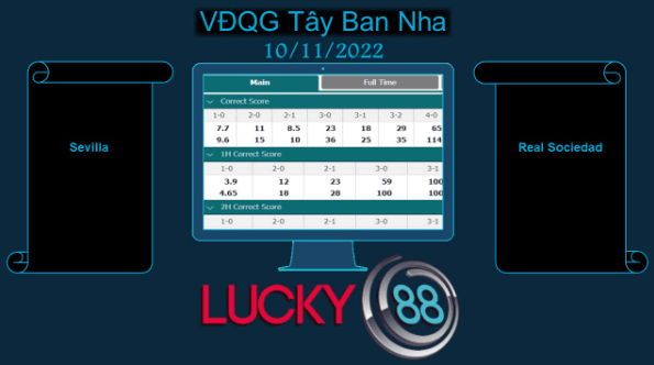LUCKY88 Sevilla vs Real Sociedad, Soi kèo bóng đá hôm nay 10/11/2022, VĐQG Tây Ban Nha